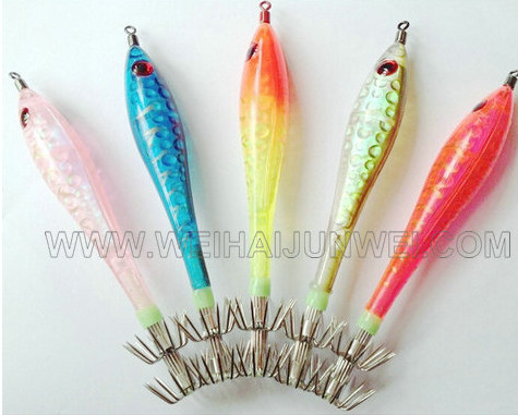 China fashion color luminous hard  squid jig hook fishing lure JWSQDJGHK-01 supplier