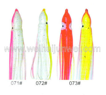 Soft squid skirt fishing lure color: 68#~80# size:3&quot;~15&quot; supplier