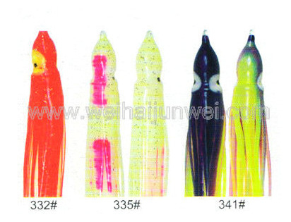 Soft squid skirt fishing lure color: 332#~409# size:3"~15" supplier