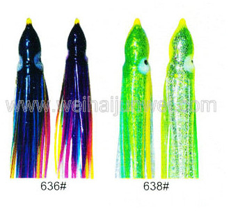 Soft squid skirt fishing lure color: 414#~660# size:3"~15" supplier