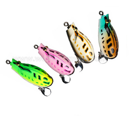 best sale new 55mm 12.5g stainless steel hook soft narrow mouth frog supplier