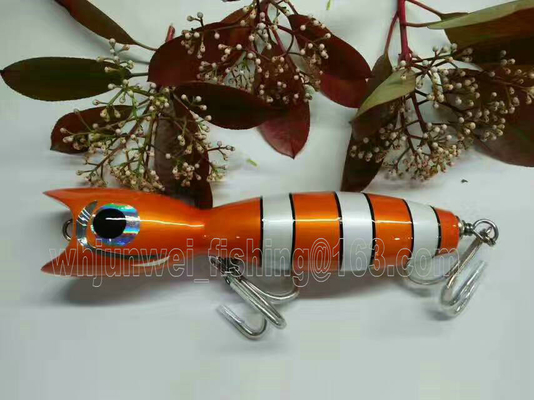 new 20cm/110g best sale wooden popper fishing hard lure popper bait/saltwater/trolling lure supplier