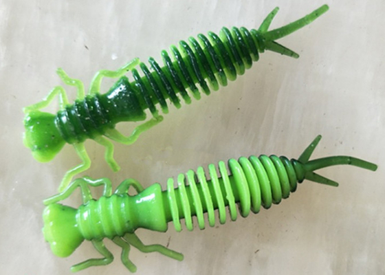 soft PVC 3' 3g 4' 4g shrimp smell green brown black yellow pink bass fishing lure fishing bait supplier